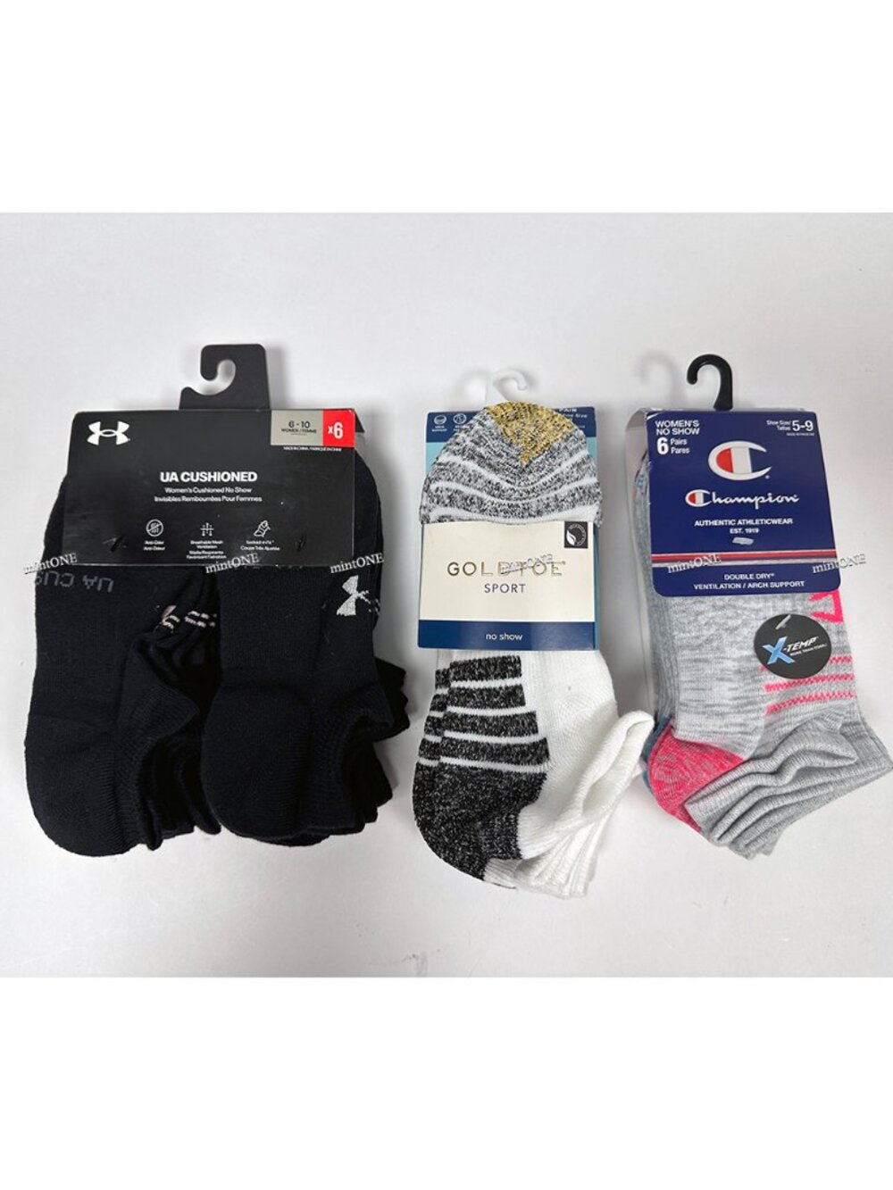NEW Under Armour + GoldToe + Champion 18 Pair No Show Socks